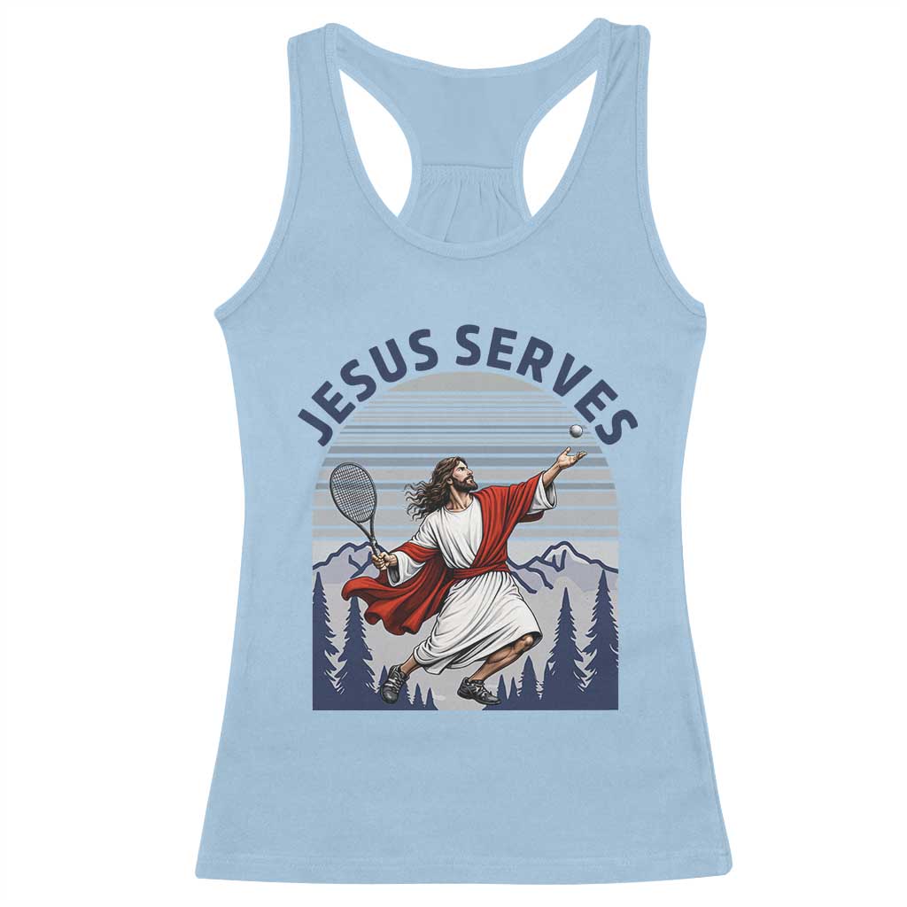 Christian Tennis Lover Gift Racerback Tank Top Funny Christian Gift TS12 Light Blue Print Your Wear