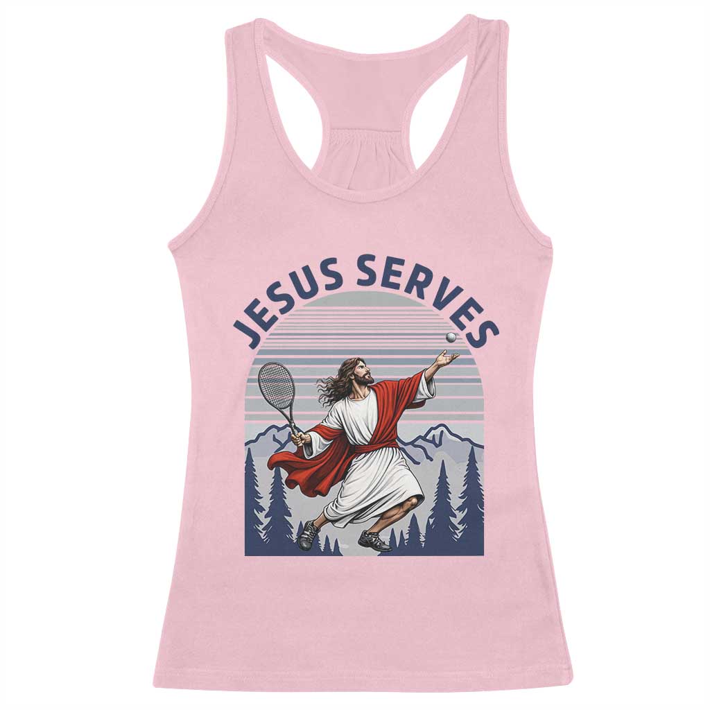 Christian Tennis Lover Gift Racerback Tank Top Funny Christian Gift TS12 Light Pink Print Your Wear