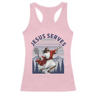 Christian Tennis Lover Gift Racerback Tank Top Funny Christian Gift TS12 Light Pink Print Your Wear