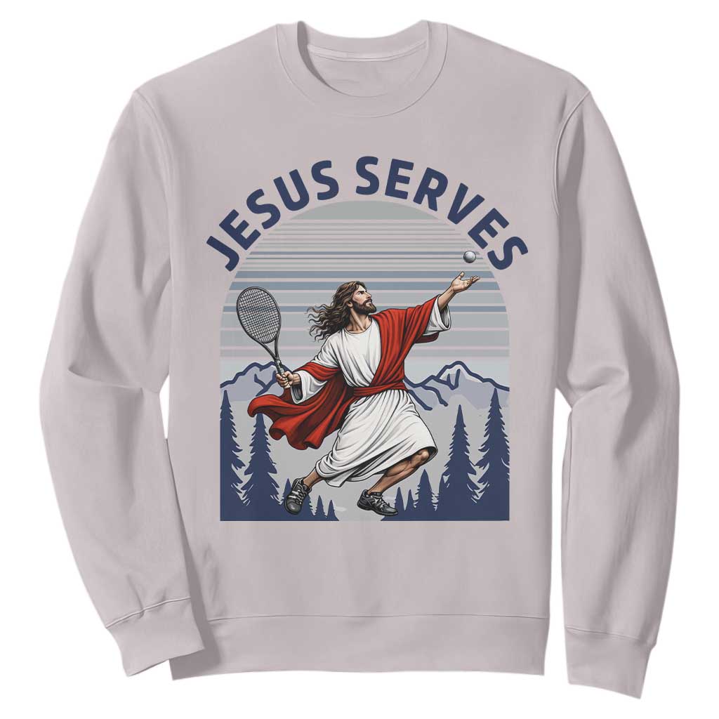 Christian Tennis Lover Gift Sweatshirt Funny Christian Gift TS12 Ice Gray Print Your Wear