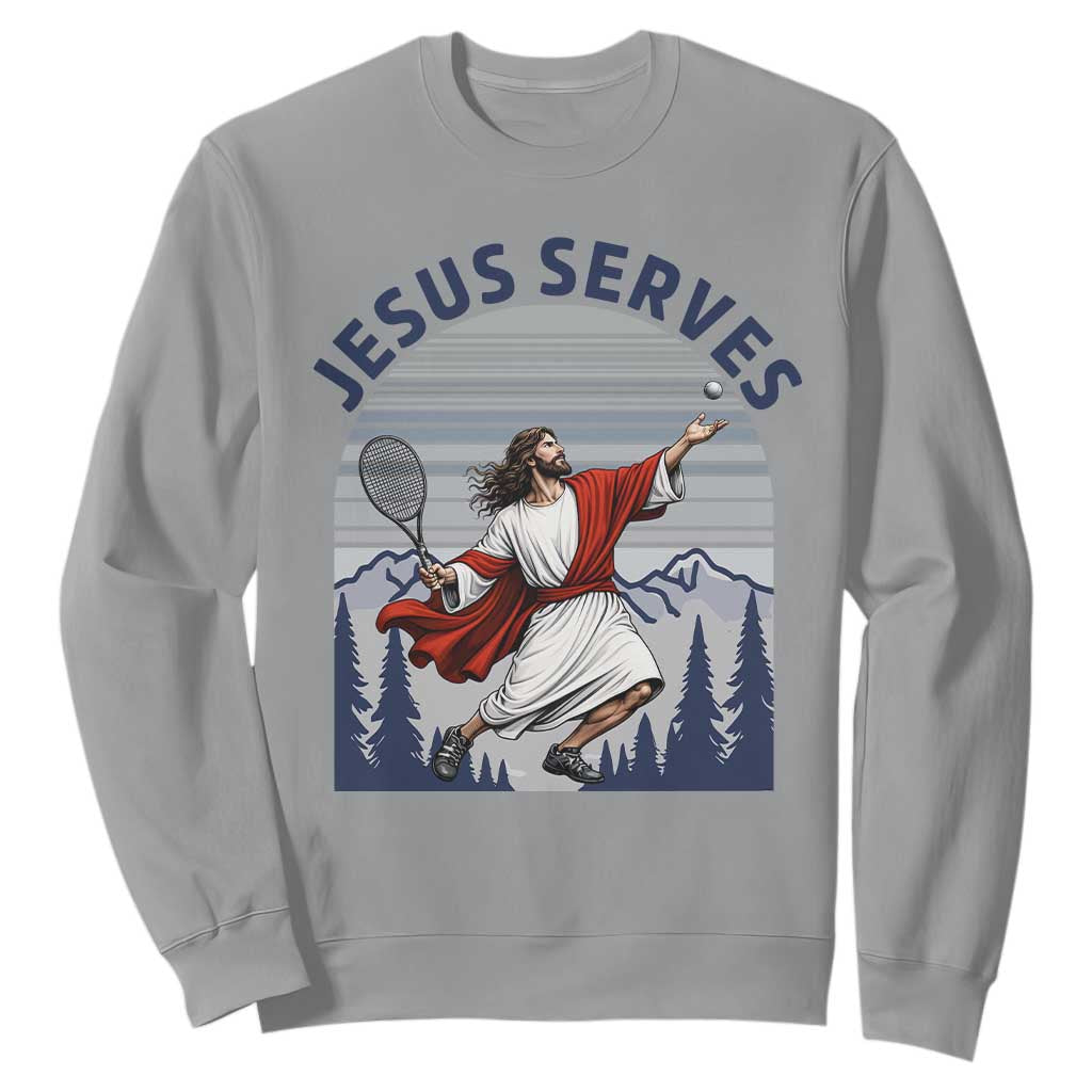 Christian Tennis Lover Gift Sweatshirt Funny Christian Gift TS12 Sport Gray Print Your Wear