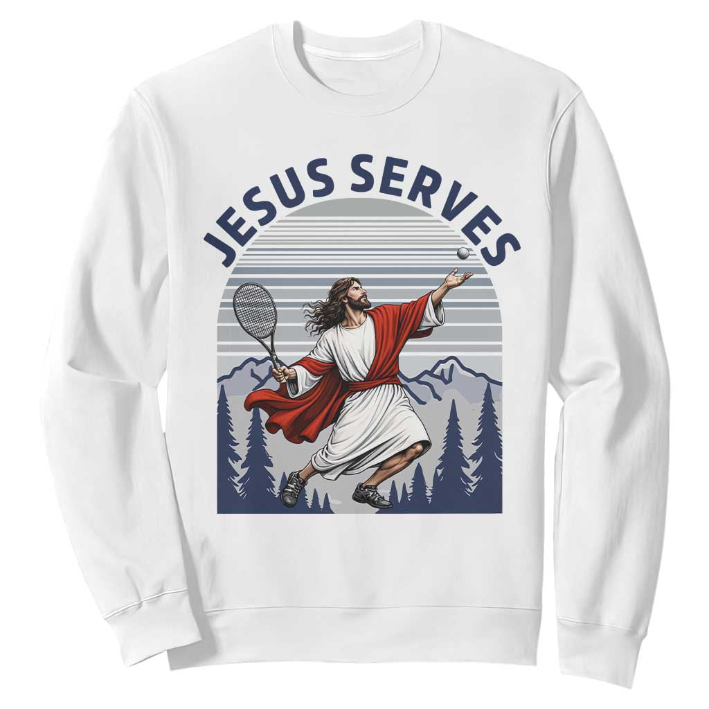 Christian Tennis Lover Gift Sweatshirt Funny Christian Gift TS12 White Print Your Wear