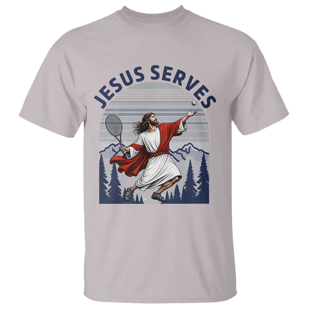Christian Tennis Lover Gift T Shirt Funny Christian Gift TS12 Ice Gray Print Your Wear