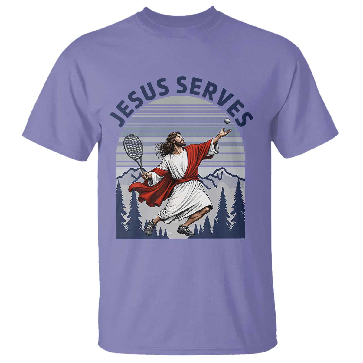 Christian Tennis Lover Gift T Shirt Funny Christian Gift TS12 Violet Print Your Wear