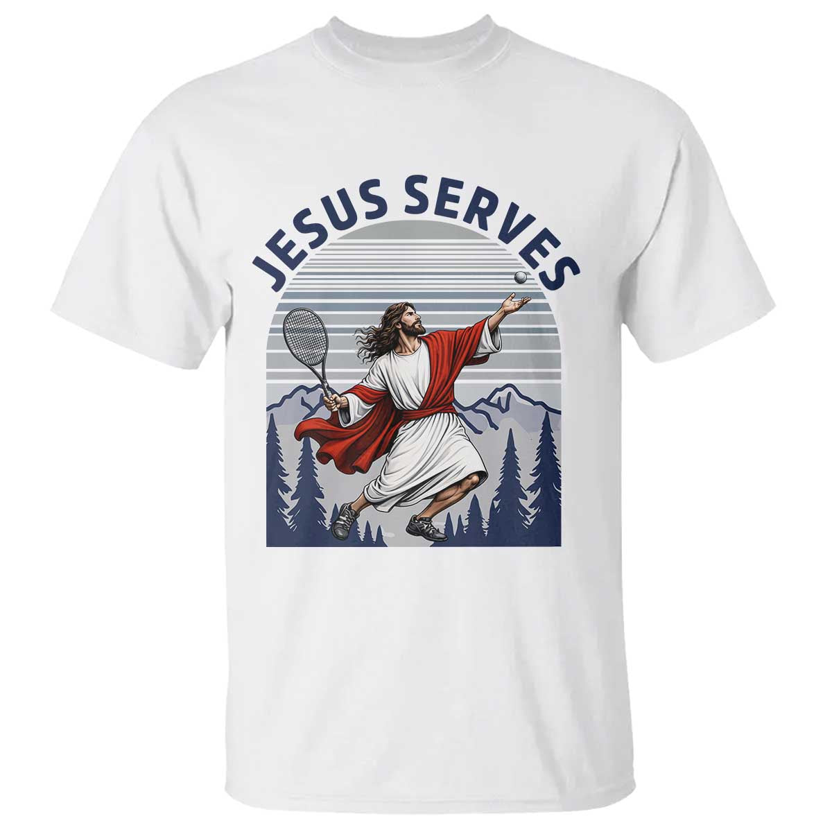 Christian Tennis Lover Gift T Shirt Funny Christian Gift TS12 White Print Your Wear