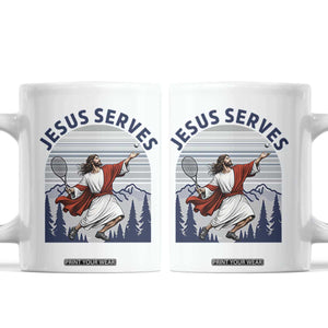 Christian Tennis Lover Gift Coffee Mug Funny Christian Gift TS12 White Print Your Wear
