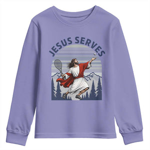 Christian Tennis Lover Gift Youth Sweatshirt Funny Christian Gift TS12 Violet Print Your Wear
