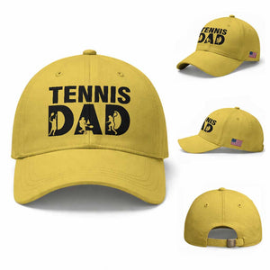 Funny Tennis Dad Life Baseball Cap Sport Lover Gift TS12 Baseball Cap Universal Fit Yellow Print Your Wear