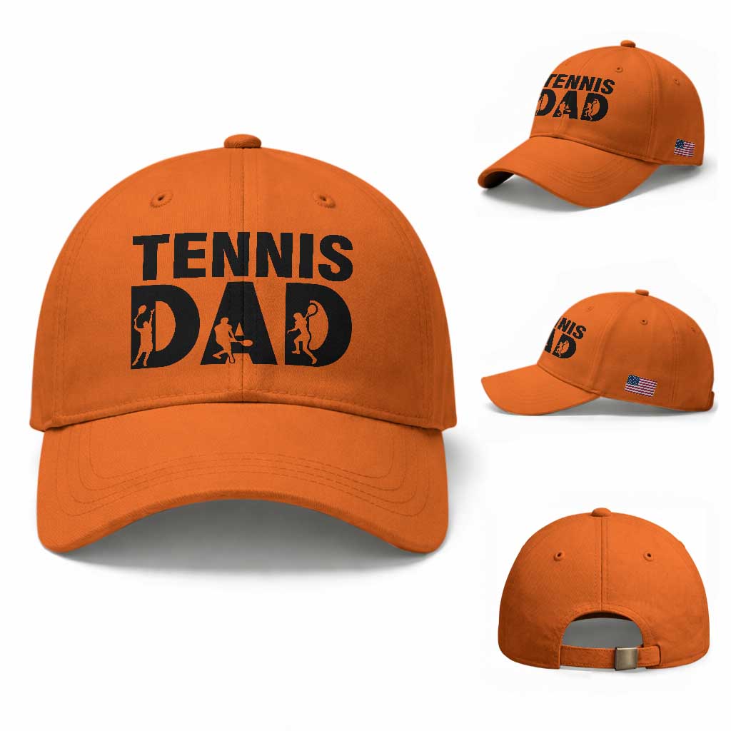 Funny Tennis Dad Life Baseball Cap Sport Lover Gift TS12 Baseball Cap Universal Fit Orange Print Your Wear