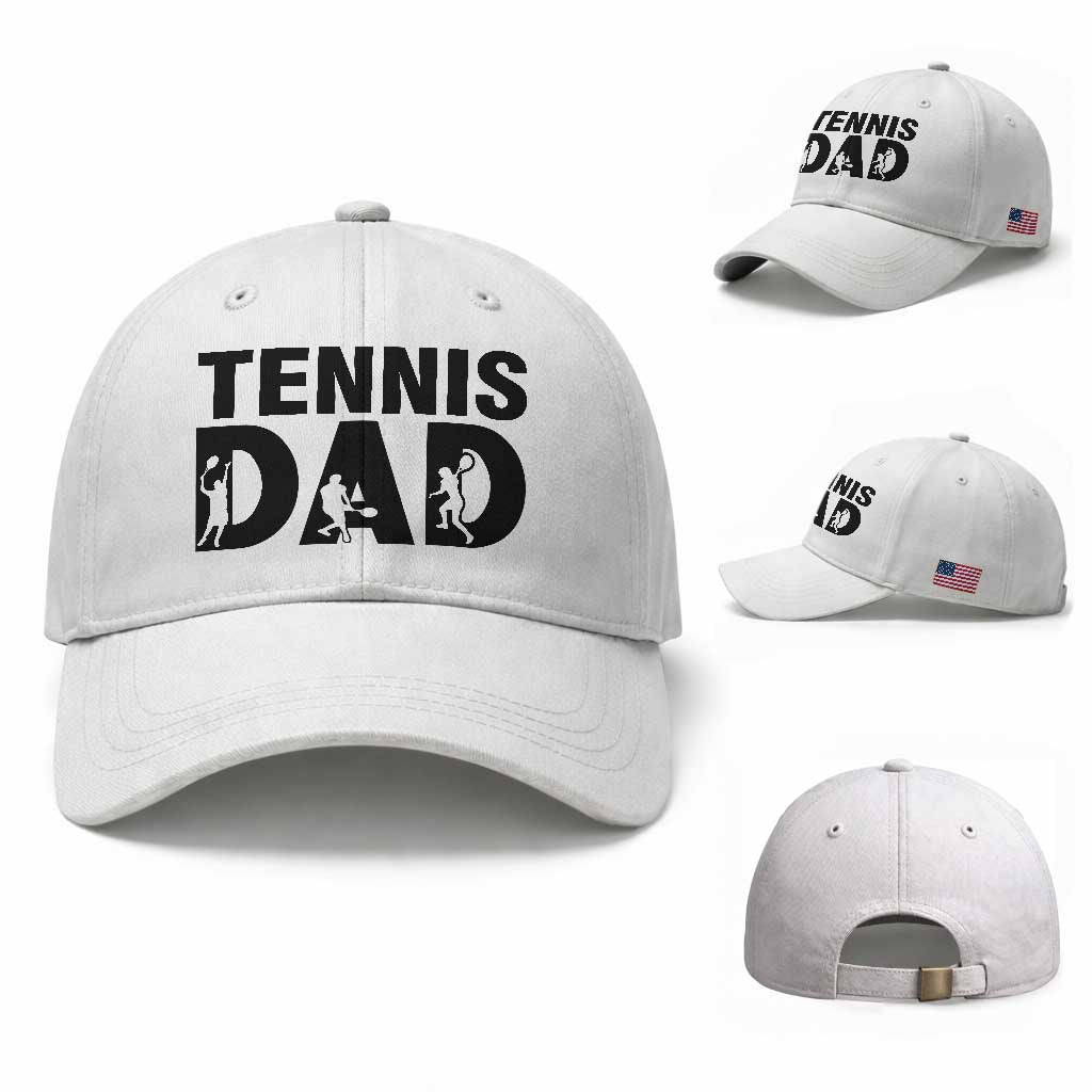 Funny Tennis Dad Life Baseball Cap Sport Lover Gift TS12 Baseball Cap Universal Fit White Print Your Wear
