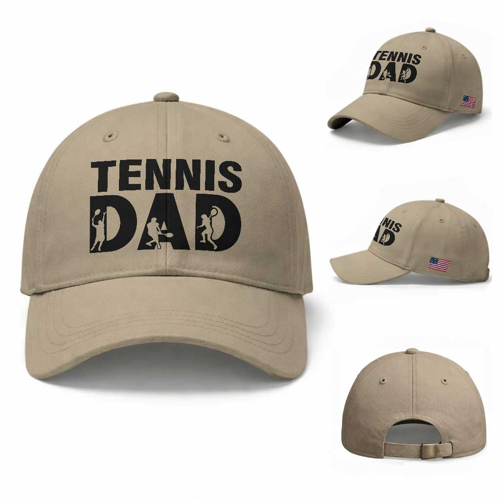 Funny Tennis Dad Life Baseball Cap Sport Lover Gift TS12 Baseball Cap Universal Fit Khaki Print Your Wear