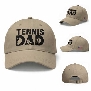 Funny Tennis Dad Life Baseball Cap Sport Lover Gift TS12 Baseball Cap Universal Fit Khaki Print Your Wear
