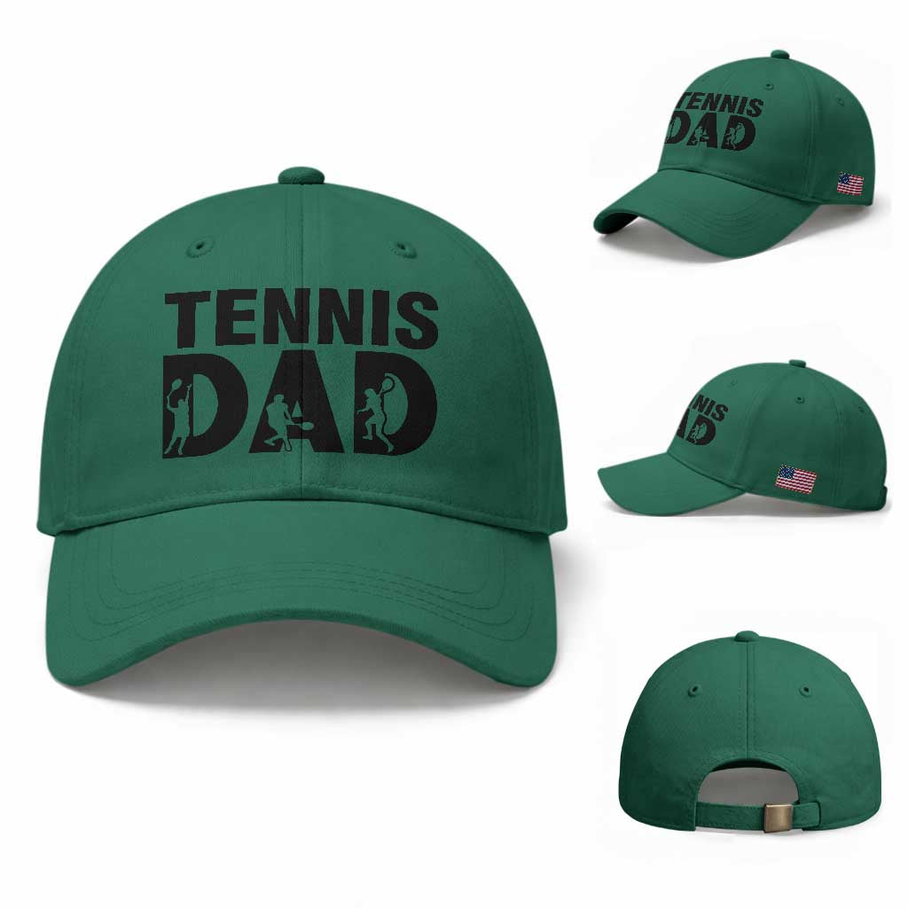 Funny Tennis Dad Life Baseball Cap Sport Lover Gift TS12 Baseball Cap Universal Fit Irish Green Print Your Wear