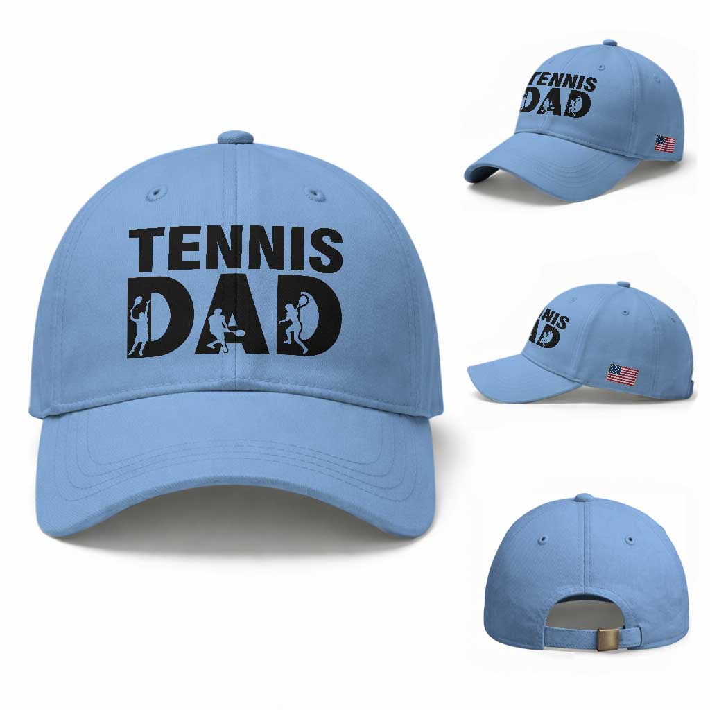 Funny Tennis Dad Life Baseball Cap Sport Lover Gift TS12 Baseball Cap Universal Fit Light Blue Print Your Wear