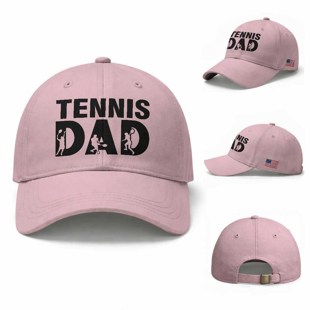 Funny Tennis Dad Life Baseball Cap Sport Lover Gift TS12 Baseball Cap Universal Fit Light Pink Print Your Wear