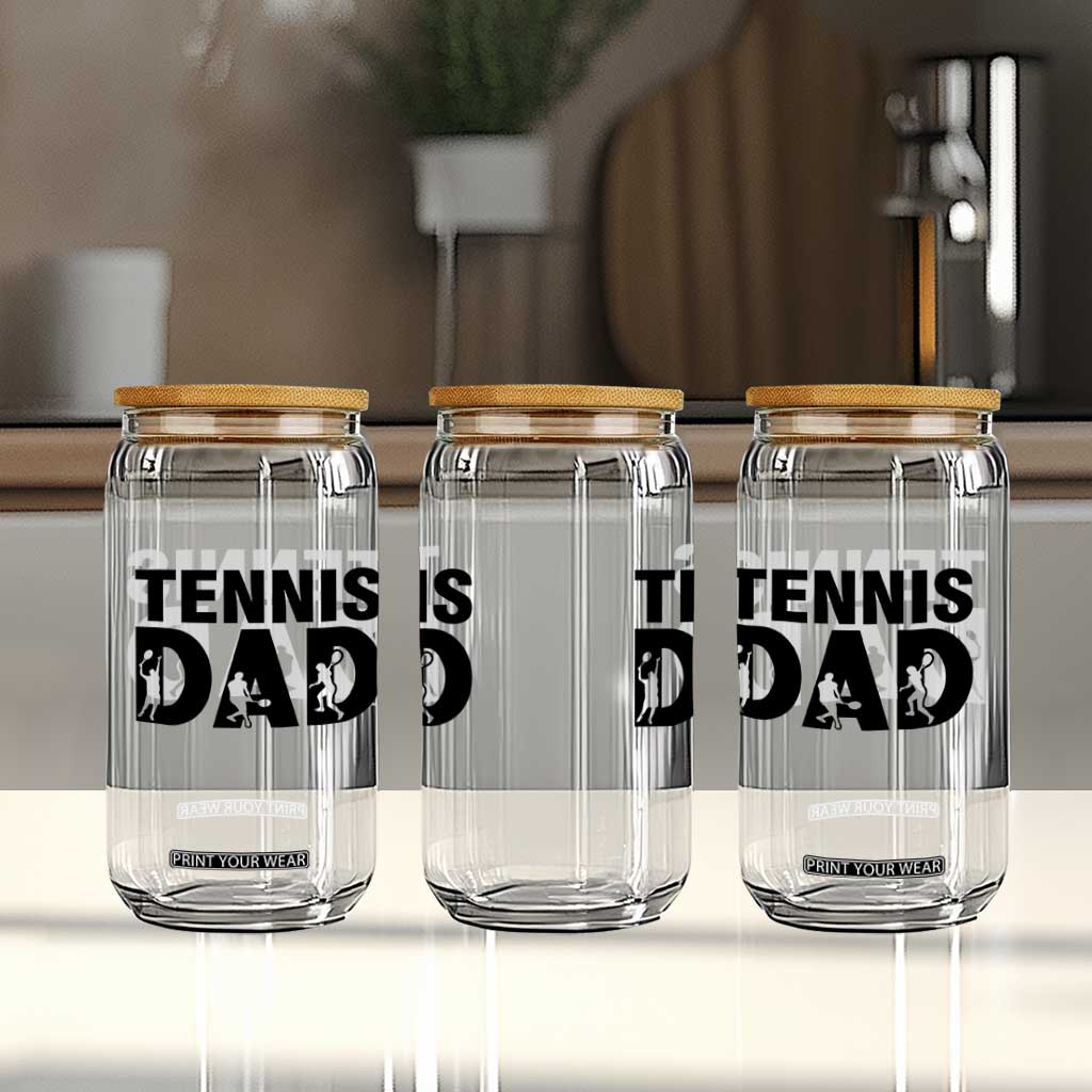 Funny Tennis Dad Life Glass Can Sport Lover Gift TS12 Print Your Wear