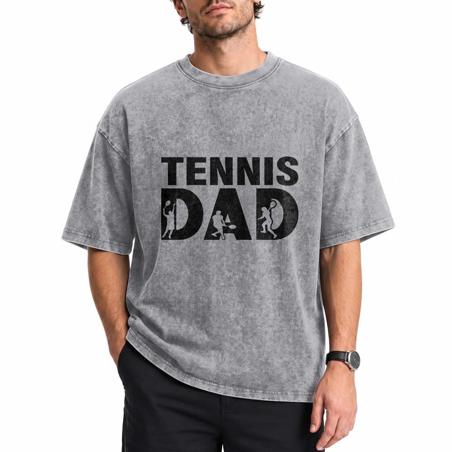 Funny Tennis Dad Life Washed Cotton T-Shirt Sport Lover Gift