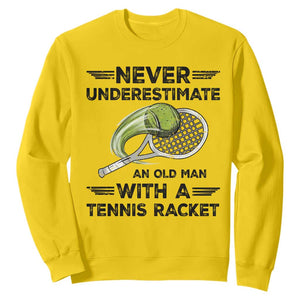 Funny Tennis Quote Sweatshirt Never Underestimate An Old Man With A Tennis Racket TS12 Daisy Print Your Wear