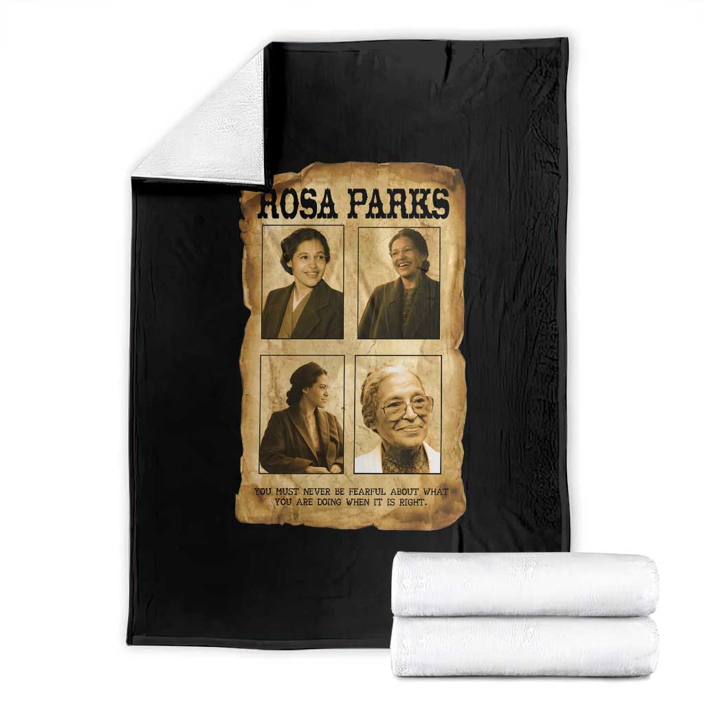 Vintage Rosa Parks Throw Blanket Courage And Justice Quote TS12 Black Print Your Wear
