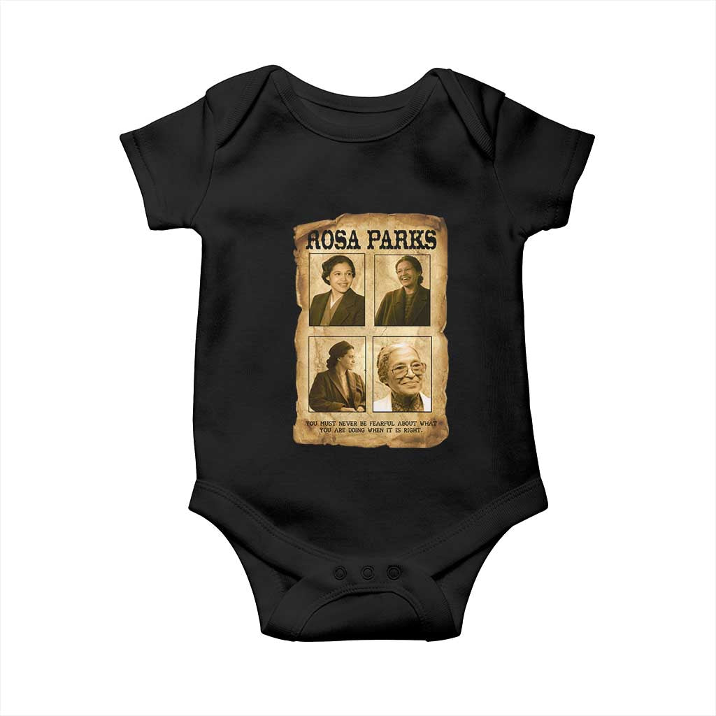 Vintage Rosa Parks Baby Onesie Courage And Justice Quote TS12 Black Print Your Wear