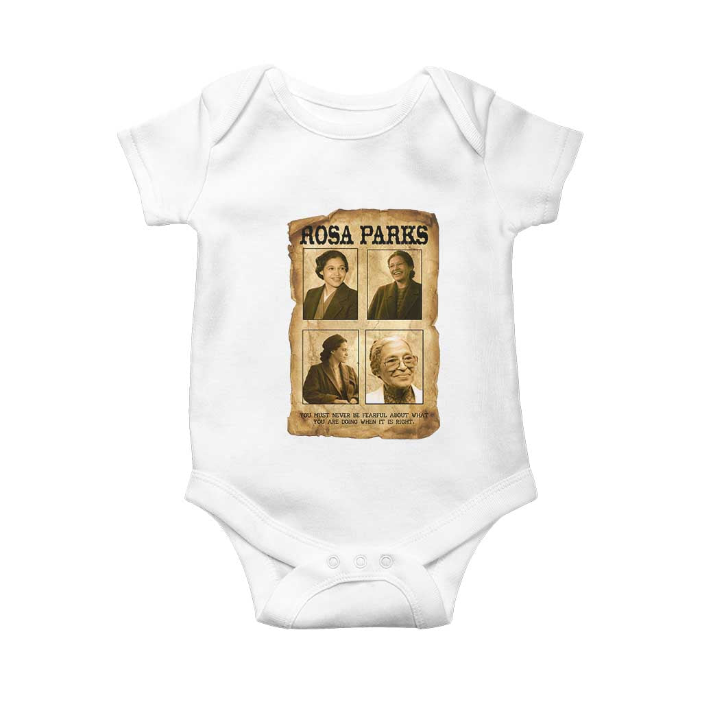 Vintage Rosa Parks Baby Onesie Courage And Justice Quote TS12 White Print Your Wear