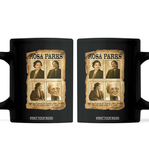 Vintage Rosa Parks Coffee Mug Courage And Justice Quote TS12 Black Print Your Wear