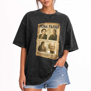 Vintage Rosa Parks Washed Cotton T-Shirt Courage And Justice Quote