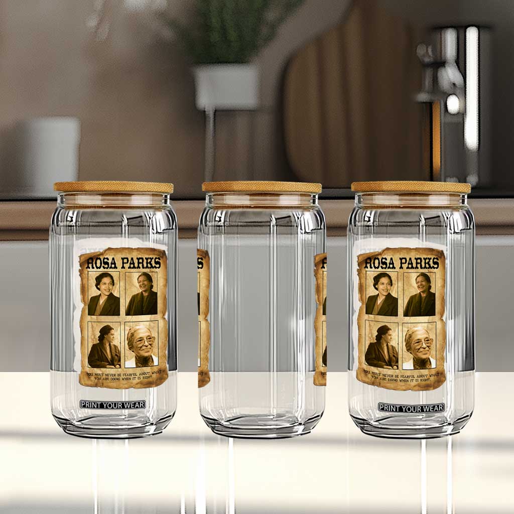 Vintage Rosa Parks Glass Can Courage And Justice Quote TS12 Print Your Wear