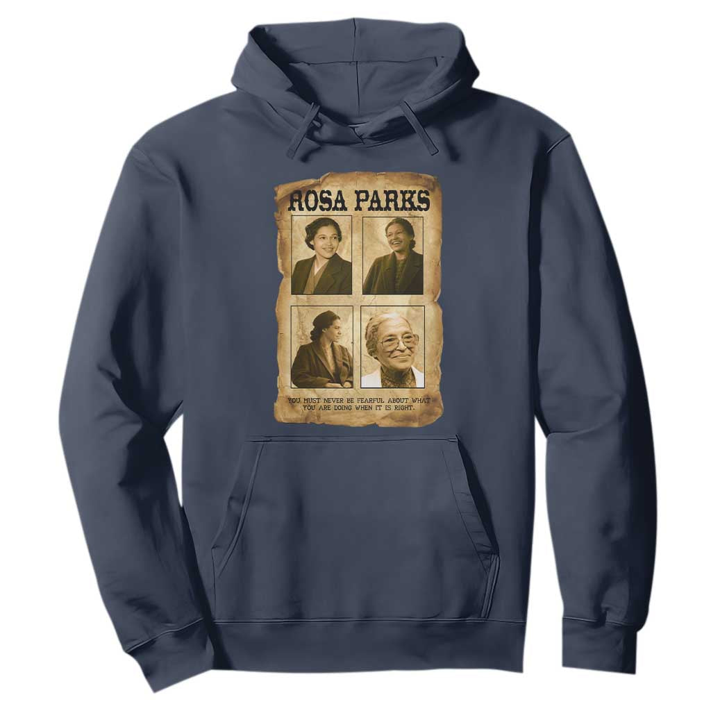 Vintage Rosa Parks Hoodie Courage And Justice Quote TS12 Navy Print Your Wear