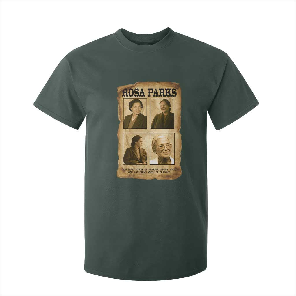 Vintage Rosa Parks T Shirt For Kid Courage And Justice Quote TS12 Dark Forest Green Print Your Wear