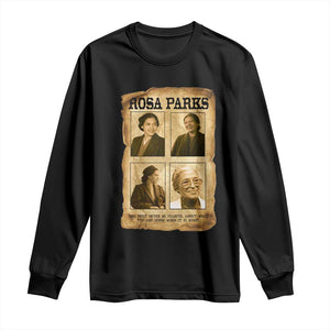 Vintage Rosa Parks Long Sleeve Shirt Courage And Justice Quote TS12 Black Print Your Wear