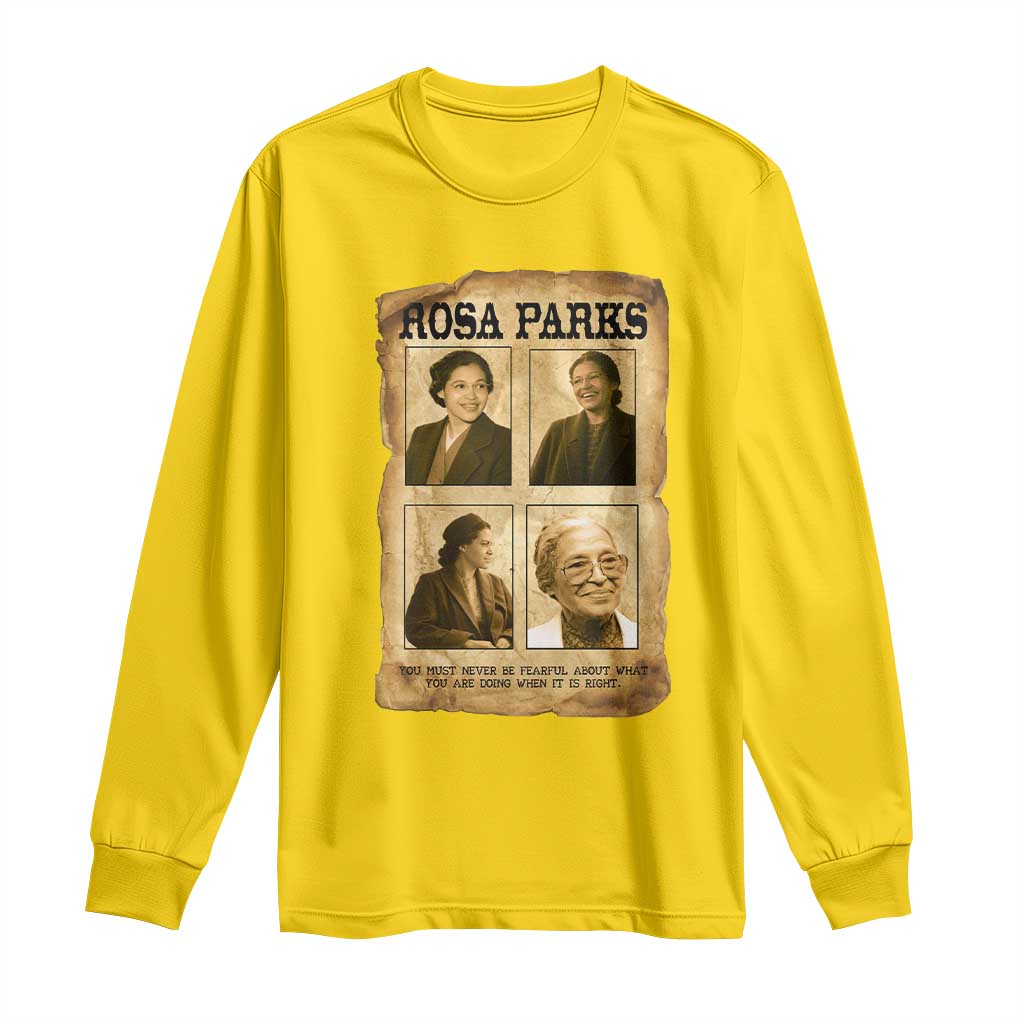 Vintage Rosa Parks Long Sleeve Shirt Courage And Justice Quote TS12 Daisy Print Your Wear