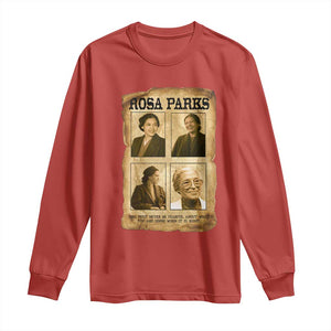 Vintage Rosa Parks Long Sleeve Shirt Courage And Justice Quote TS12 Red Print Your Wear