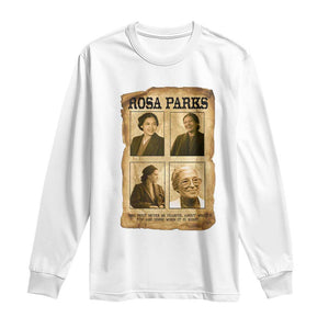 Vintage Rosa Parks Long Sleeve Shirt Courage And Justice Quote TS12 White Print Your Wear