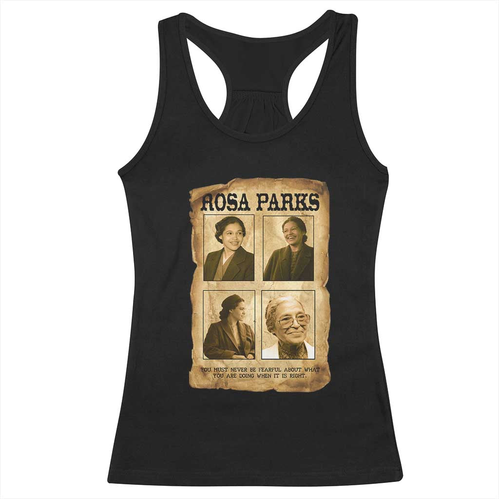 Vintage Rosa Parks Racerback Tank Top Courage And Justice Quote TS12 Black Print Your Wear