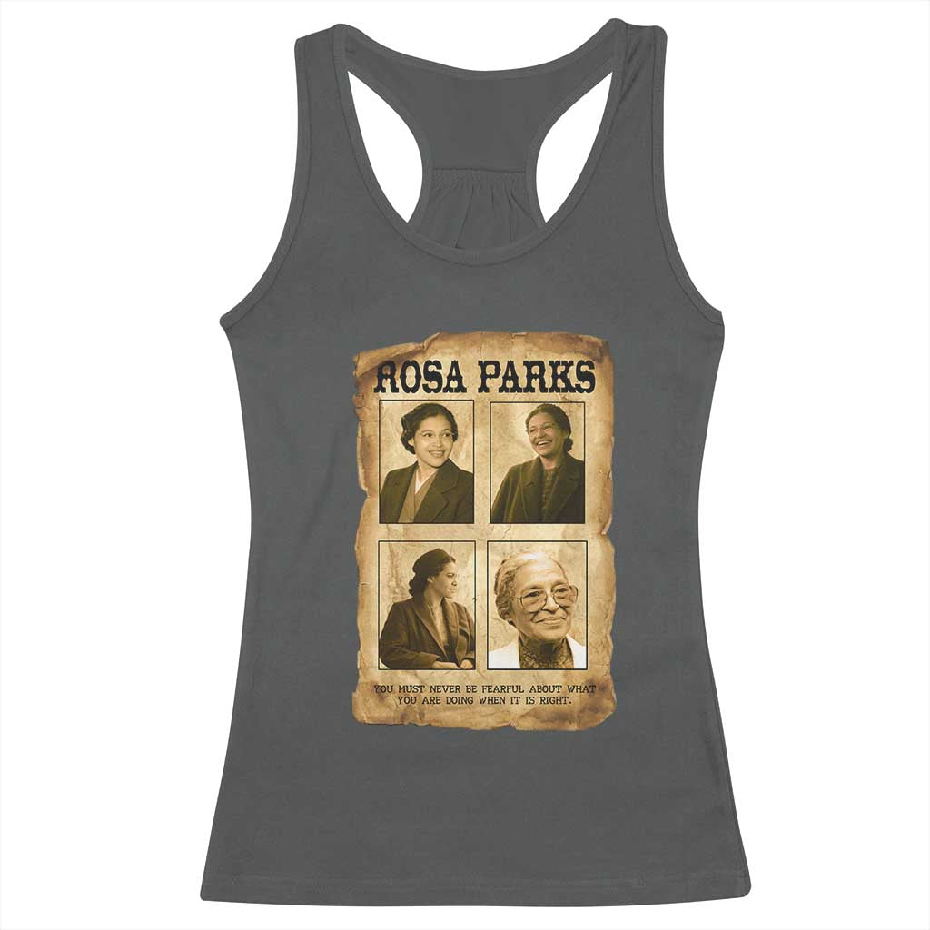 Vintage Rosa Parks Racerback Tank Top Courage And Justice Quote TS12 Dark Heather Print Your Wear