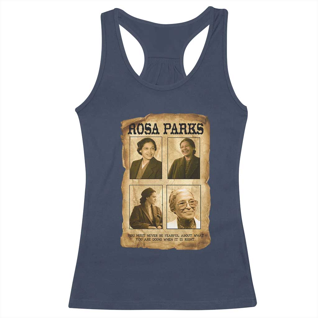 Vintage Rosa Parks Racerback Tank Top Courage And Justice Quote TS12 Navy Print Your Wear