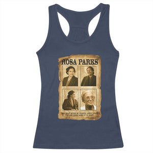 Vintage Rosa Parks Racerback Tank Top Courage And Justice Quote TS12 Navy Print Your Wear