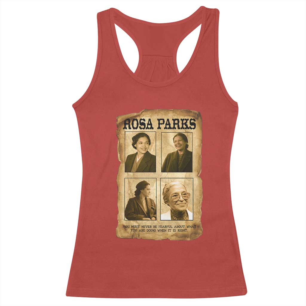 Vintage Rosa Parks Racerback Tank Top Courage And Justice Quote TS12 Red Print Your Wear