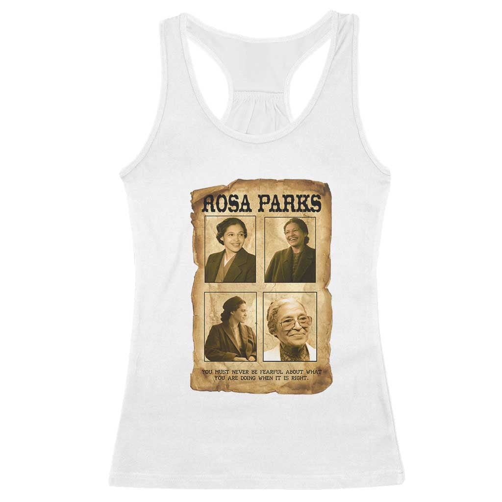 Vintage Rosa Parks Racerback Tank Top Courage And Justice Quote TS12 White Print Your Wear