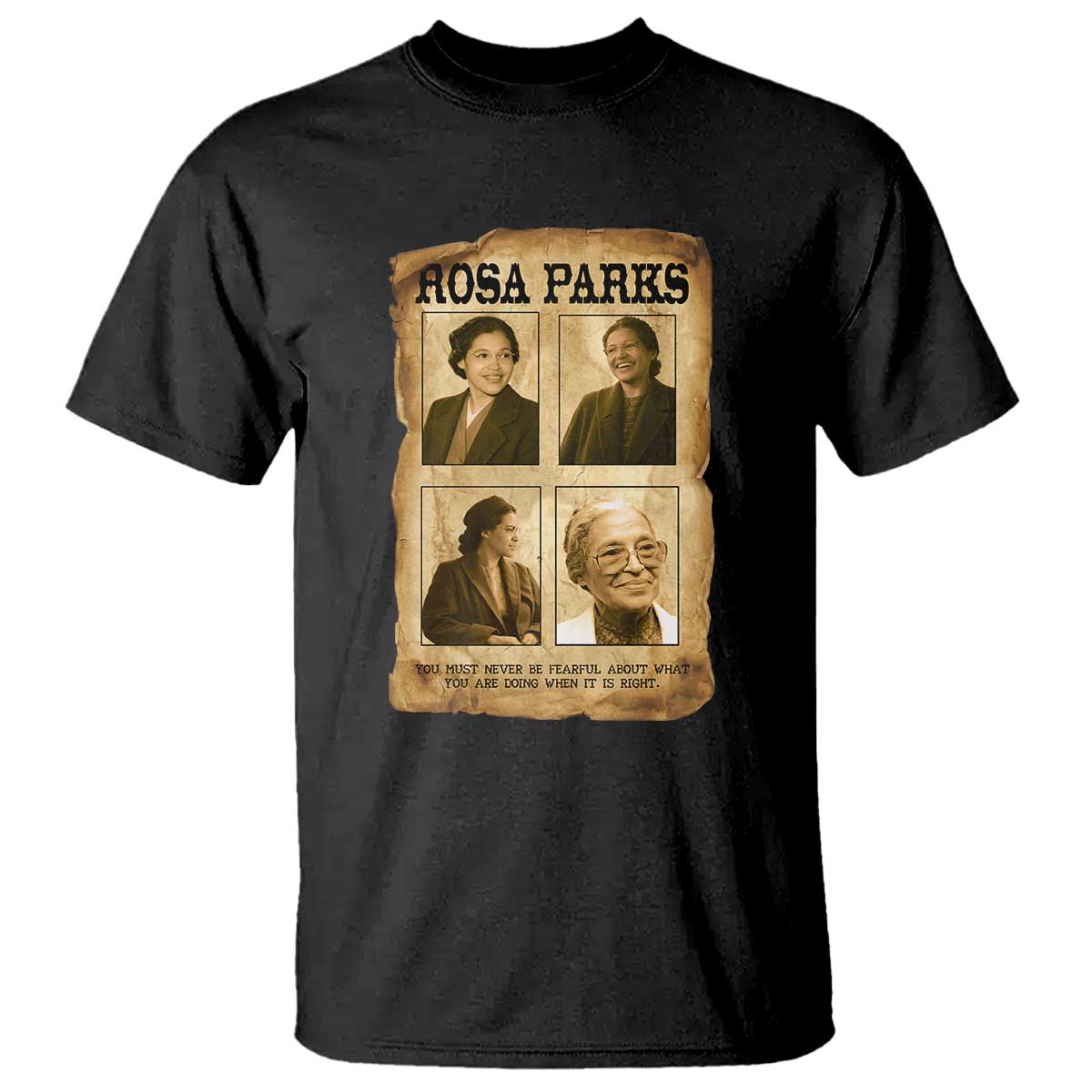Vintage Rosa Parks T Shirt Courage And Justice Quote TS12 Black Print Your Wear