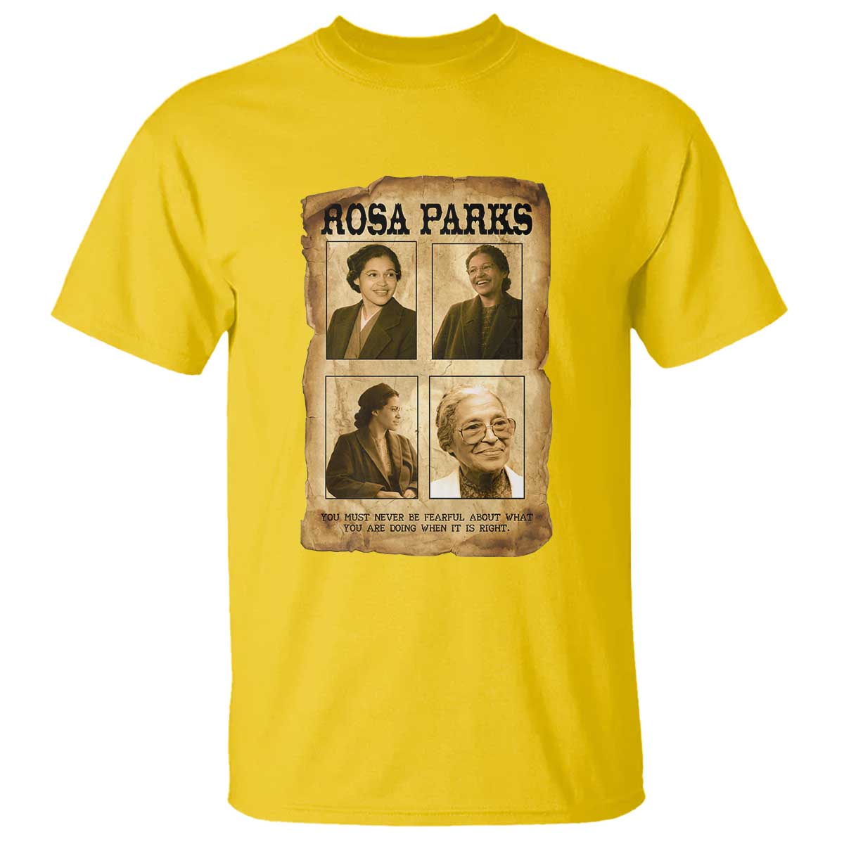 Vintage Rosa Parks T Shirt Courage And Justice Quote TS12 Daisy Print Your Wear