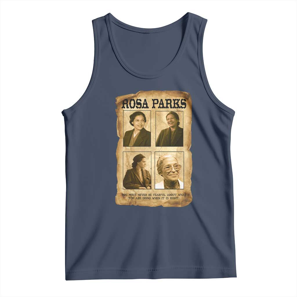 Vintage Rosa Parks Tank Top Courage And Justice Quote TS12 Navy Print Your Wear