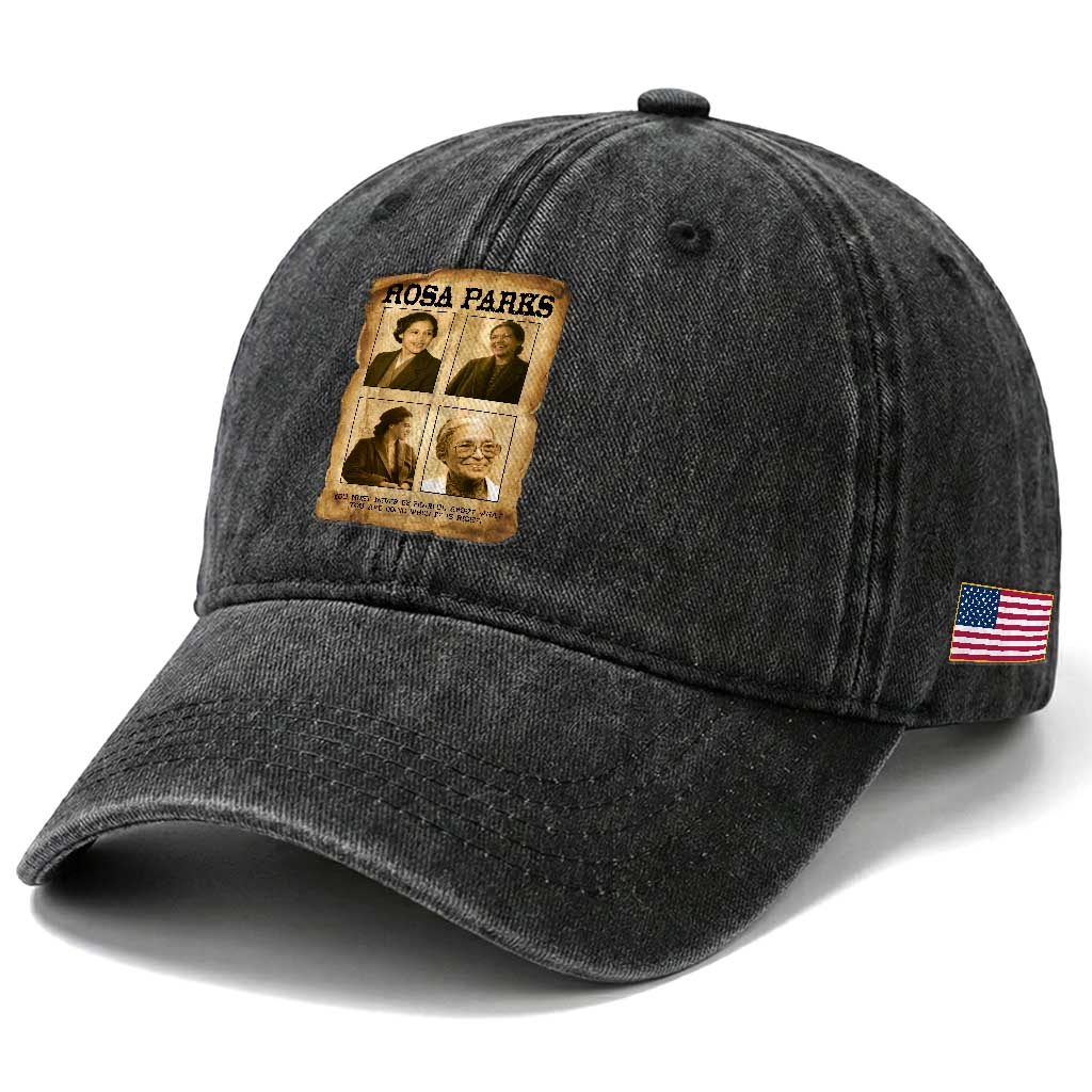 Vintage Rosa Parks Washed Cotton Baseball Cap Courage And Justice Quote TS12 Print Your Wear