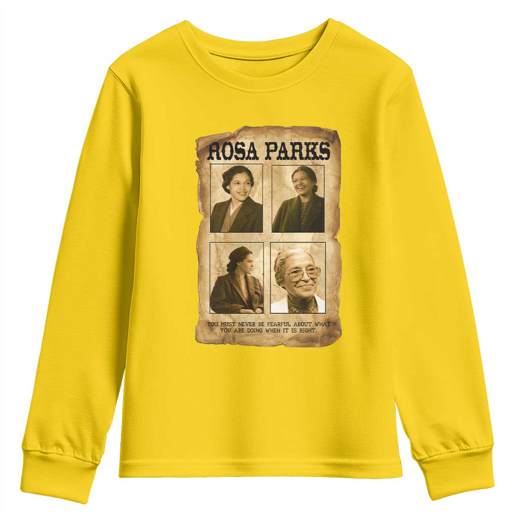 Vintage Rosa Parks Youth Sweatshirt Courage And Justice Quote TS12 Daisy Print Your Wear