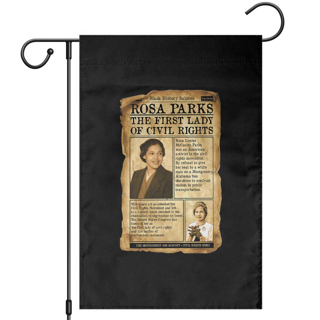 Vintage Newspaper Rosa Parks Garden Flag Civil Rights Hero TS12 Black Print Your Wear