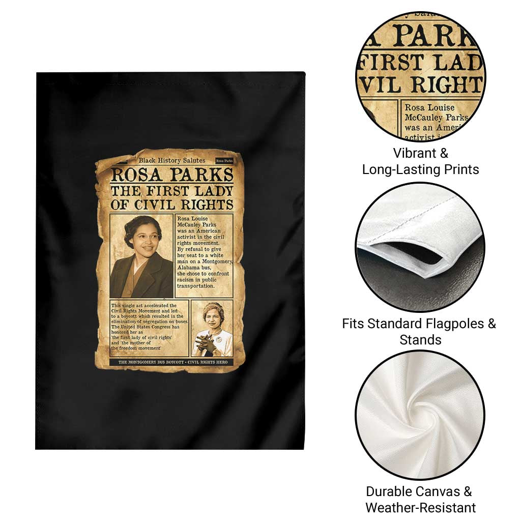 Vintage Newspaper Rosa Parks Garden Flag Civil Rights Hero TS12 Print Your Wear