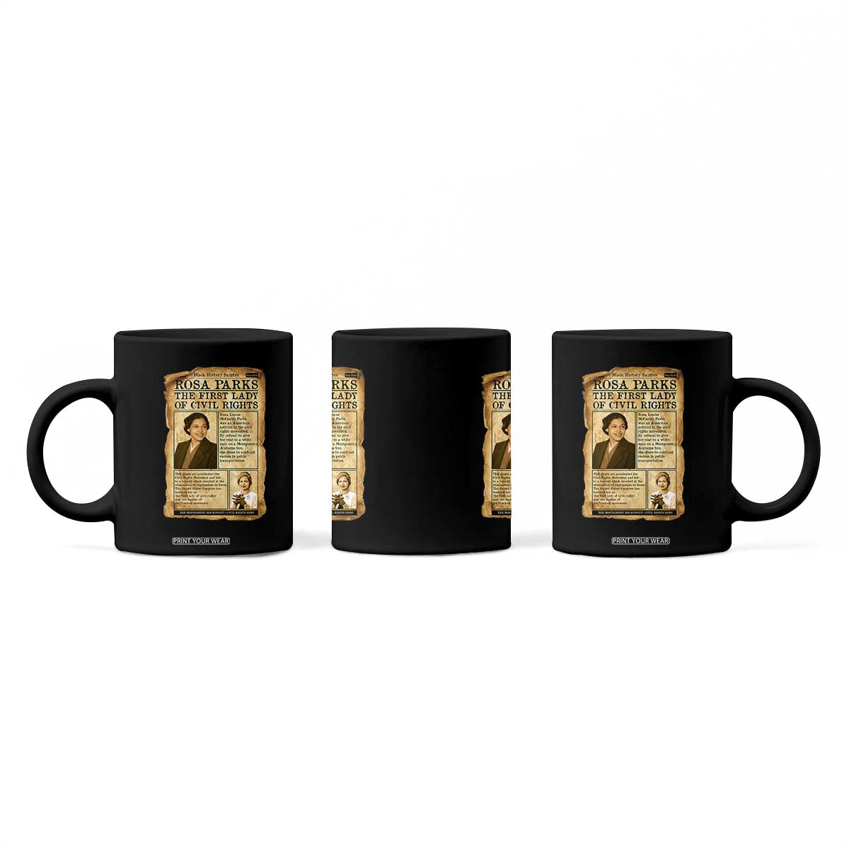 Vintage Newspaper Rosa Parks Coffee Mug Civil Rights Hero TS12 Print Your Wear