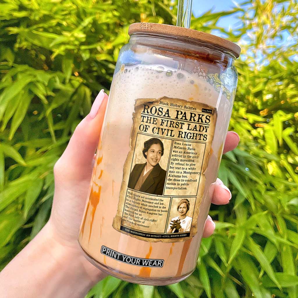 Vintage Newspaper Rosa Parks Glass Can Civil Rights Hero TS12 Black Print Your Wear