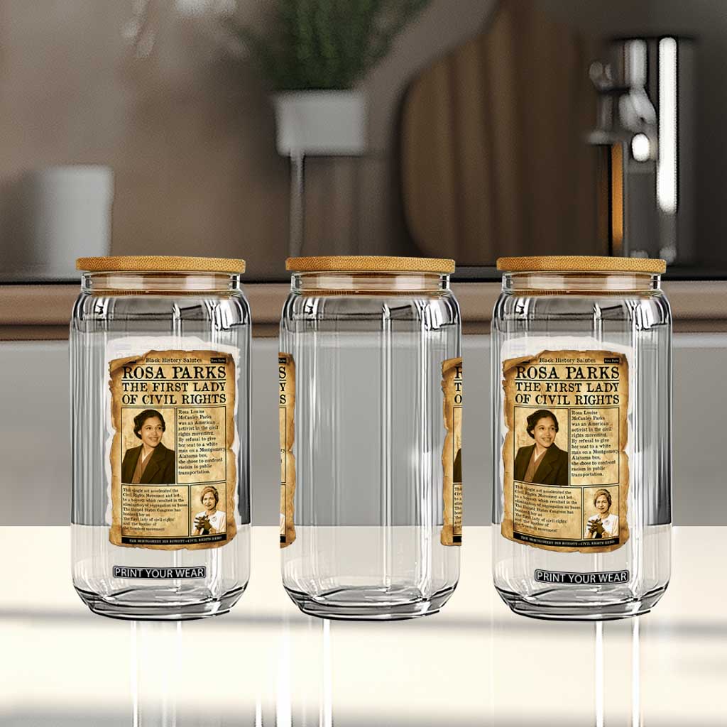 Vintage Newspaper Rosa Parks Glass Can Civil Rights Hero TS12 Print Your Wear